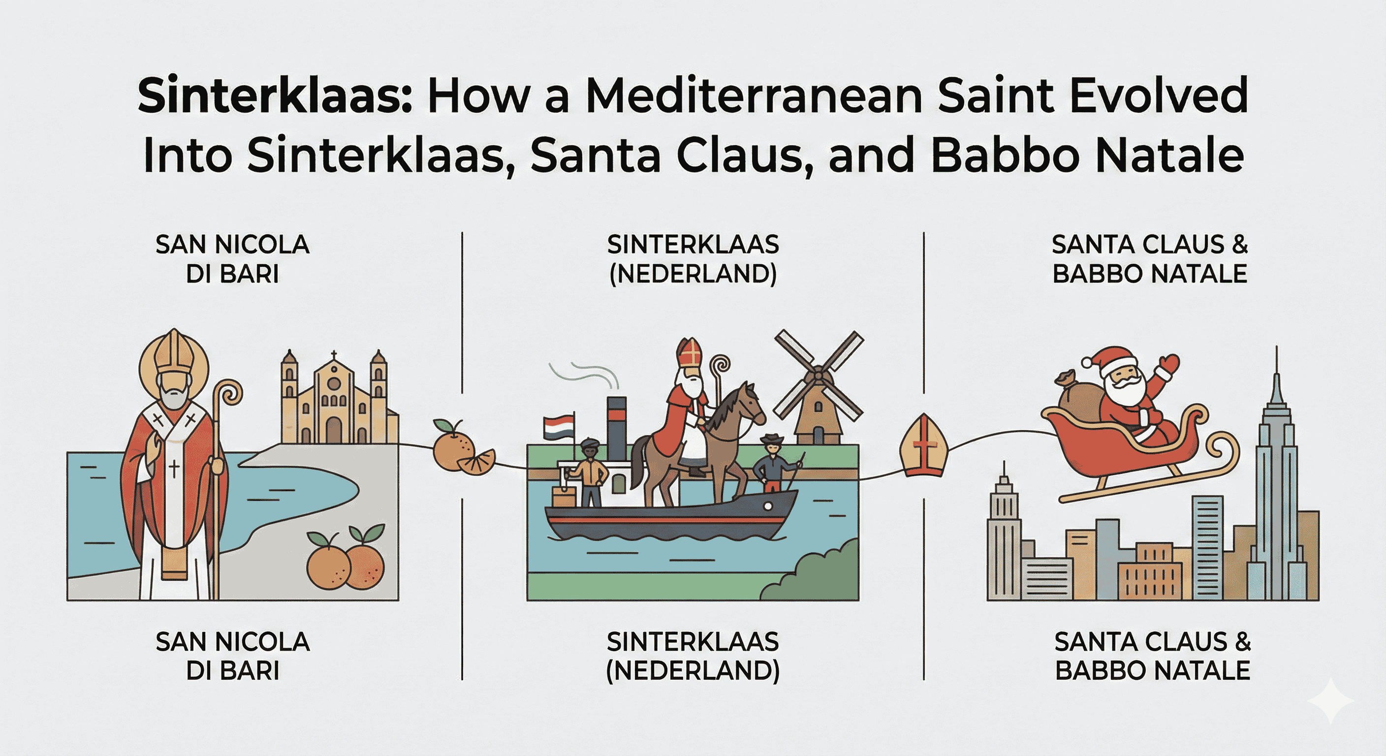 Sinterklaas, Santa Claus en Babbo Natale: één gedeeld verhaal