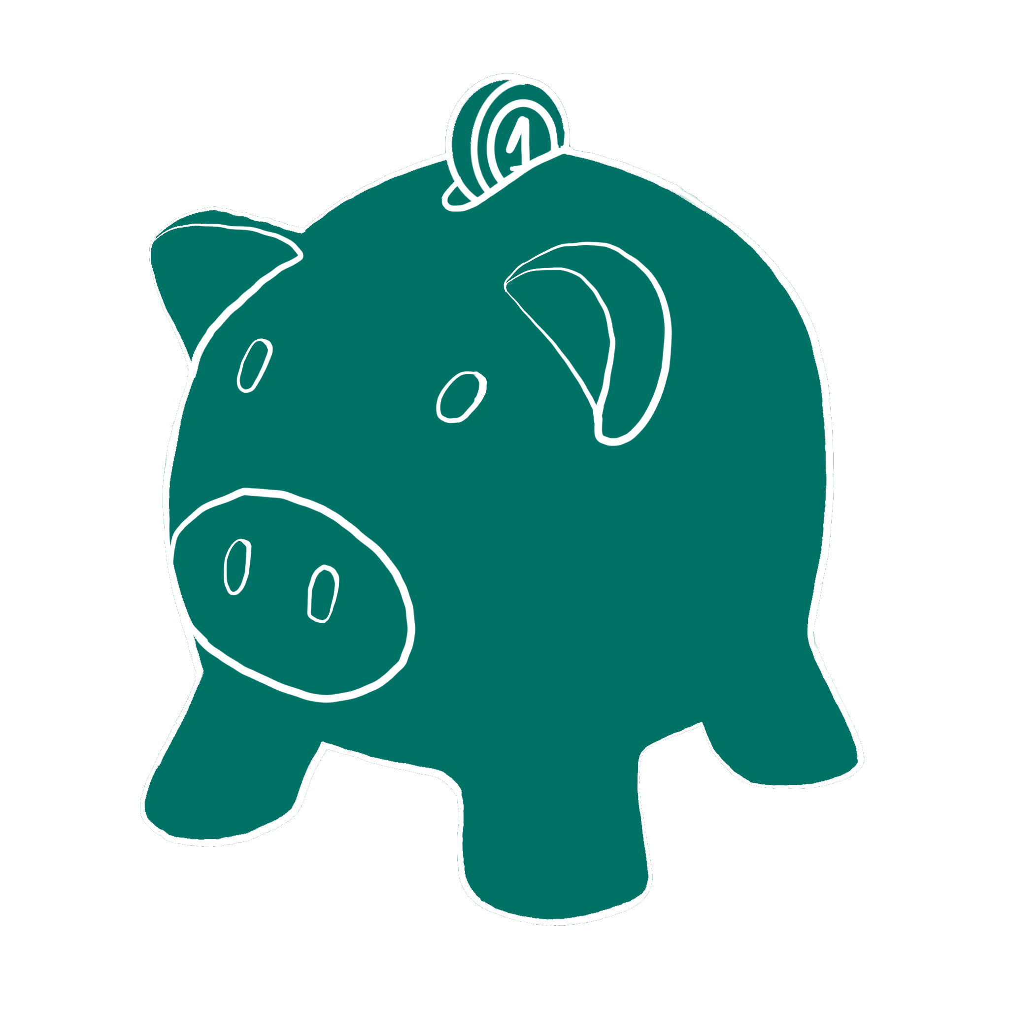 Een spaarvarken met het geld dat je bespaart met een groepscursus